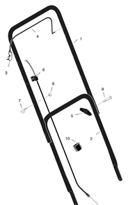 Handle Assembly Diagram and Parts List for 22408C 2001 Briggs and Stratton Lawn Mower